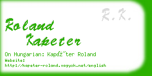 roland kapeter business card